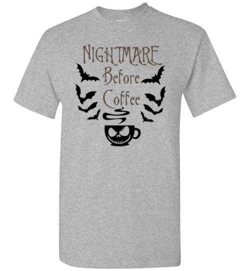 Nightmare Before Coffee Graphic Print T=Shirt Top