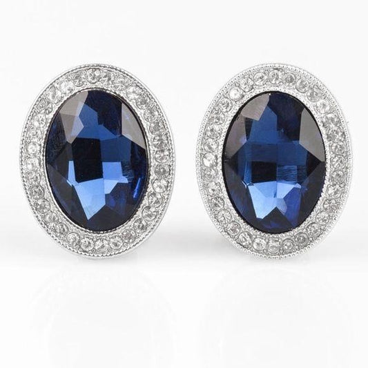 Only FAME In Town Blue Clip On Earrings Jewelry