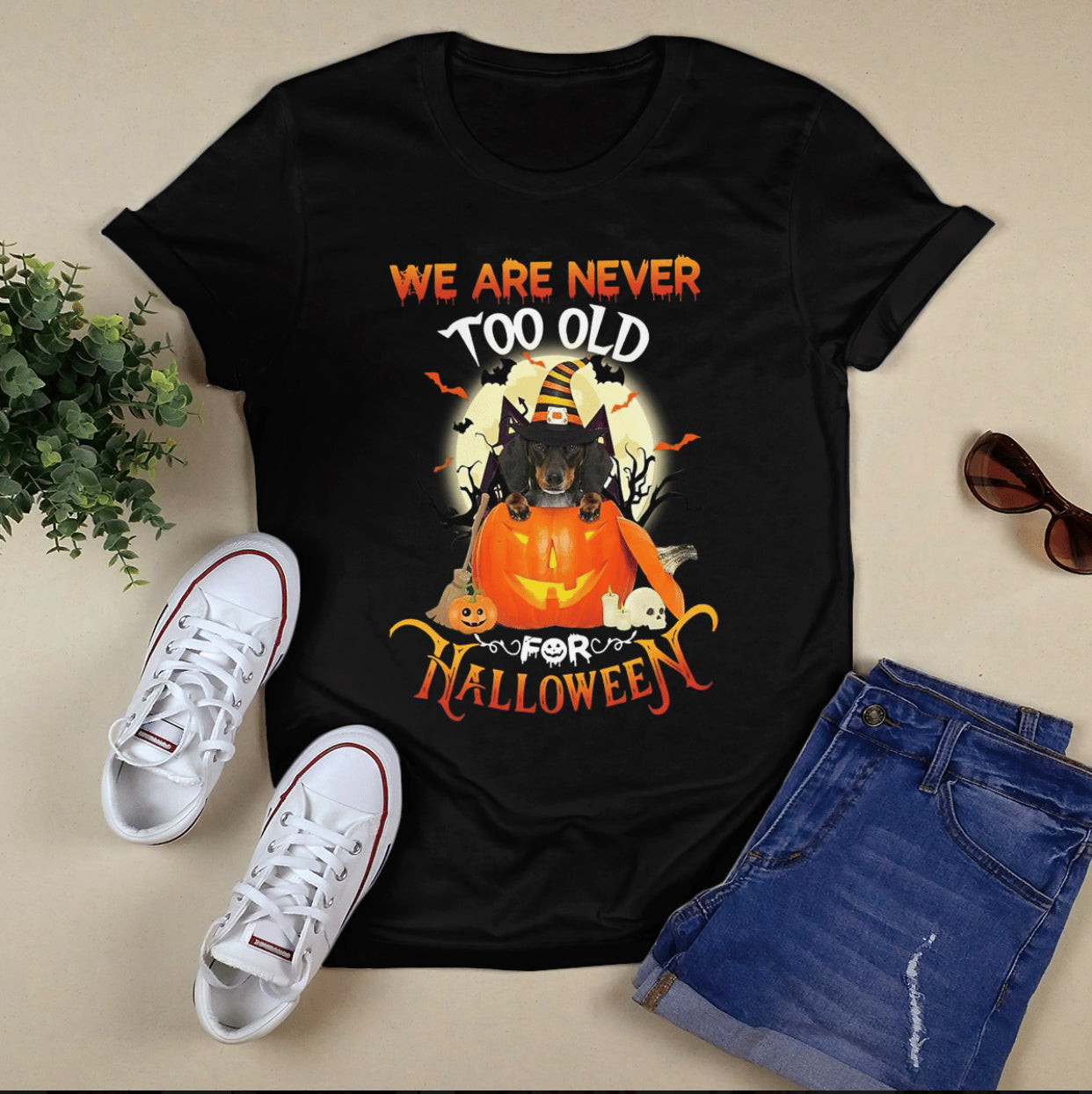 Never Too Old For Halloween Graphic Shirt Top