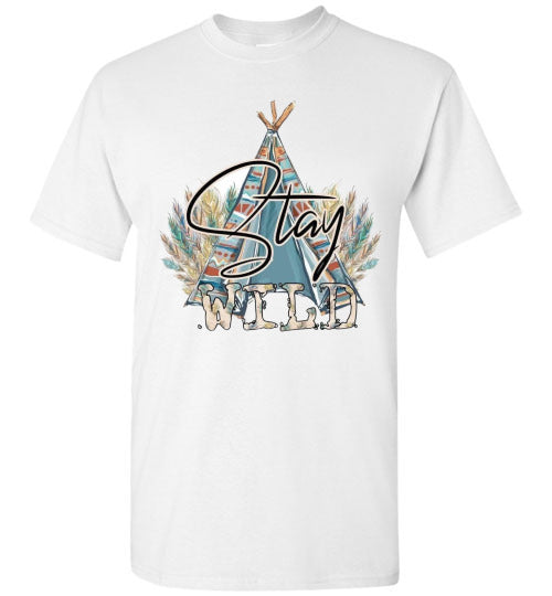 Stay Wild Native American Navajo Southwestern Graphic Tee Shirt Top