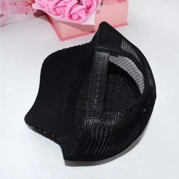 Kids Black Sequin Sparkle Bling Glam Hat Cap